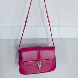 Vintage Red Structured Purse Shoulder Bag